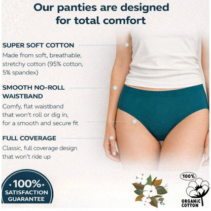 Generic Pack of_3 Women's Cotton Solid Hipster Panty (Multicolor)