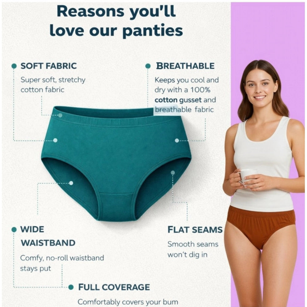 Generic Pack of_12 Women's Cotton Solid Hipster Panty (Multicolor)