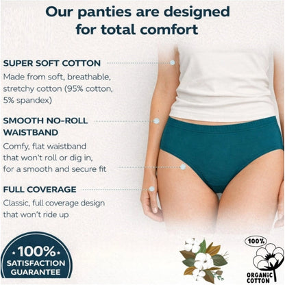 Generic Pack of_12 Women's Cotton Solid Hipster Panty (Multicolor)