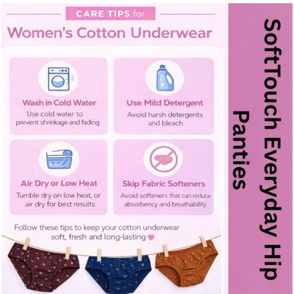 Generic Pack of_3 Women's Cotton Printed Hipster Panty (Multicolor)
