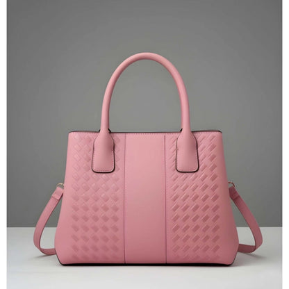 Generic Women's PU Leather Solid Shoulder Zipper Handbag (Pink)