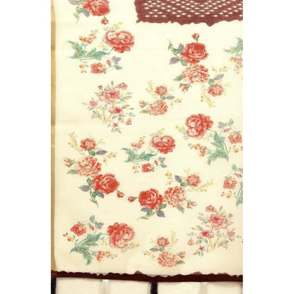 Generic Women's Chanderi Floral Printed Saree With Unstitched Blouse 5.5Mtr (Maroon)